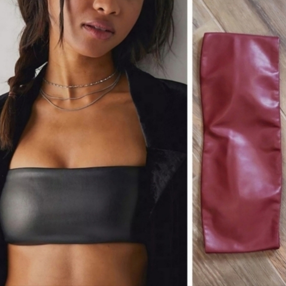 Free People Other - XS/S Free People Intimately Faux Leather Bandeau Bra Top